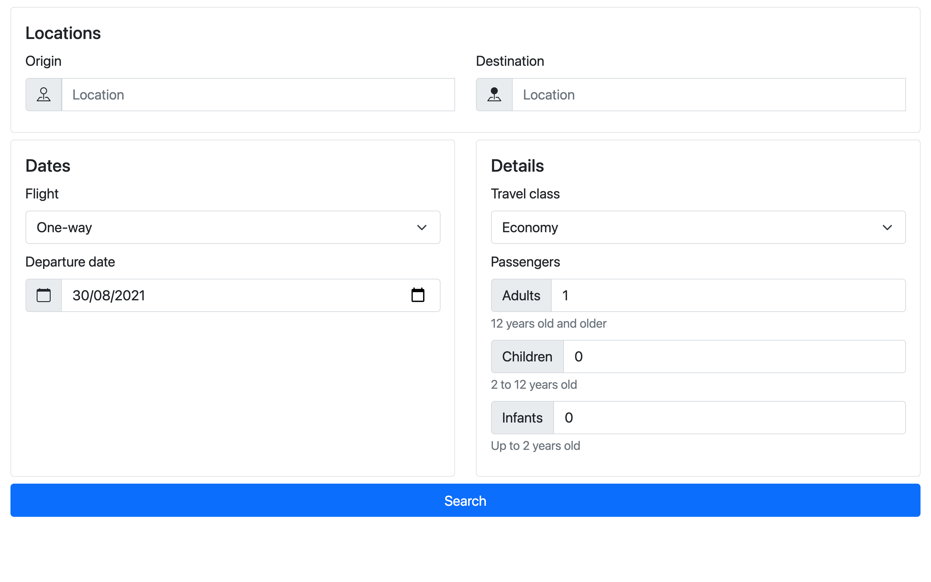 One way hot sale flight search